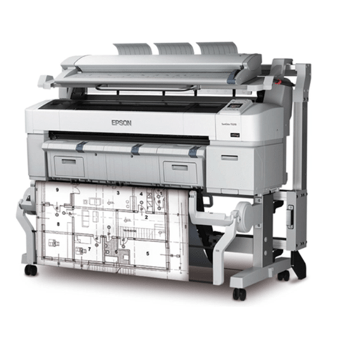 EPSON T5270SR MFP vista de lado imprimiendo